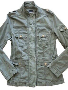 ​Kenzie Women's Olive Green Utility Zip Jacket Military Field Jacket Size Small